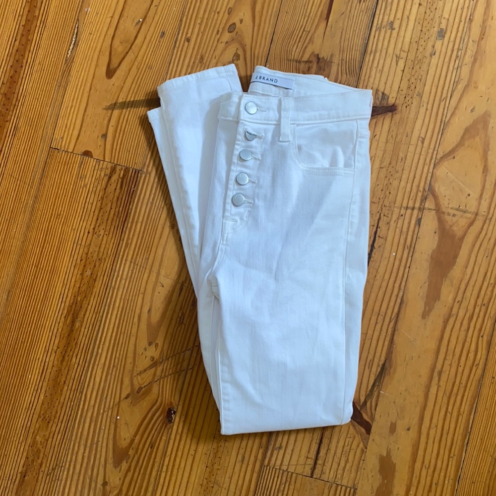 J Brand high waisted white denim